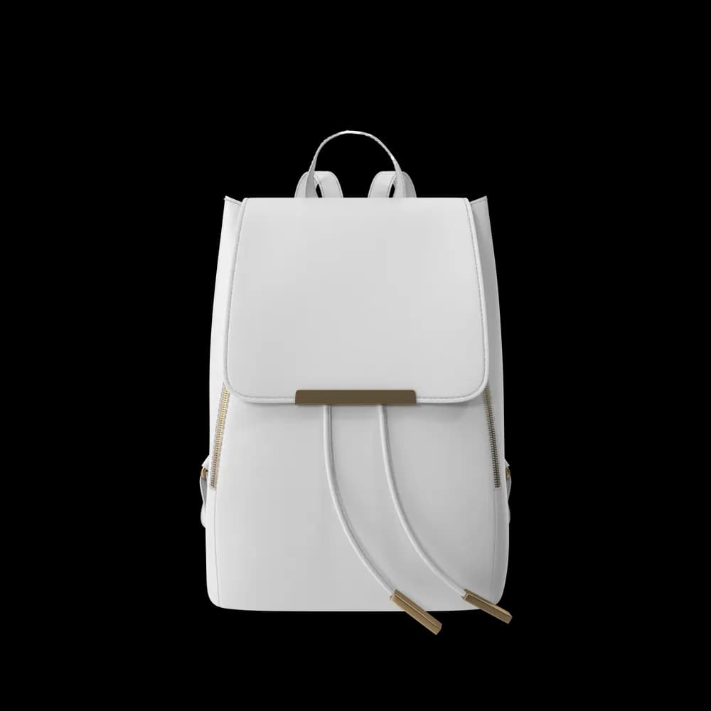 White Faux Leather Backpack preview