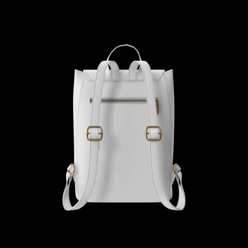 White Faux Leather Backpack preview