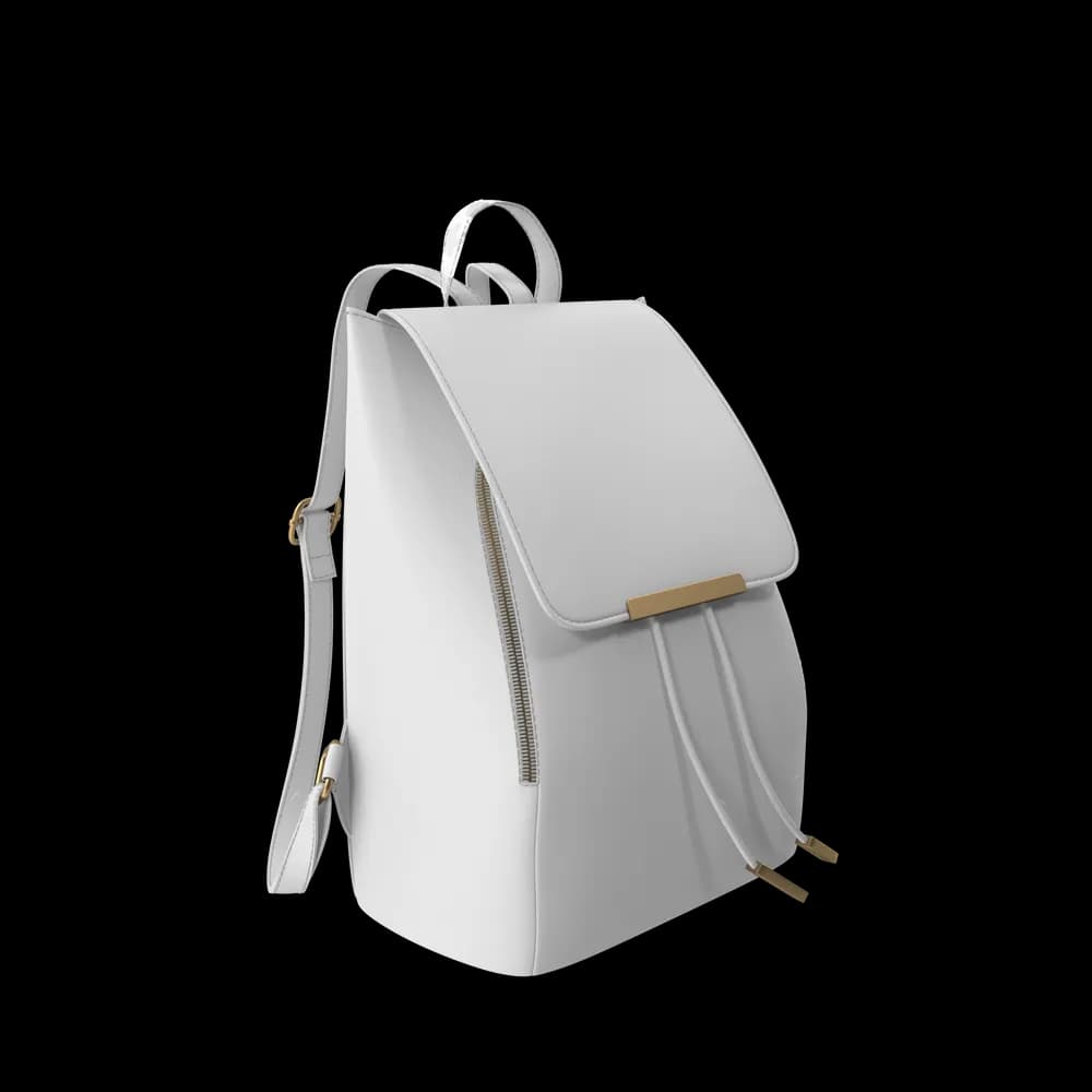 White Faux Leather Backpack preview